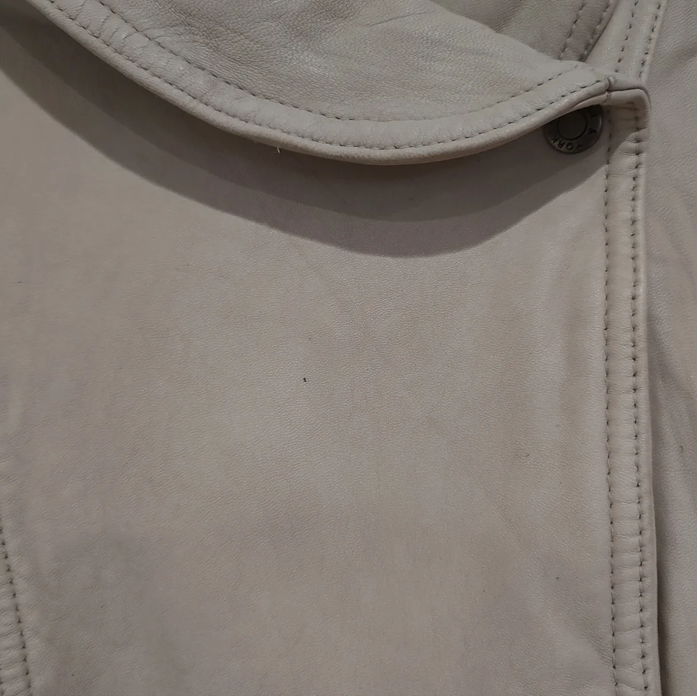 Vintage Leather Preston And York Front-snap Coat In Eggshell, Winter Fashion - Picture 7 of 8